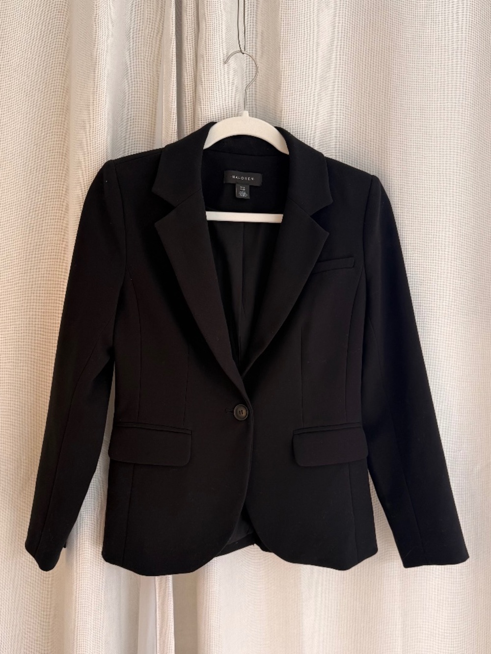 Halogen Single-Button Tailored Black Blazer XXS